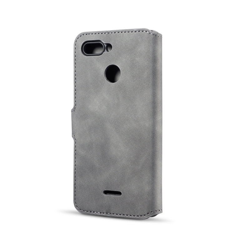DG.MING Retro Oil Side Horizontal Flip Case for Xiaomi Redmi 6, with Holder & Card Slots & Wallet