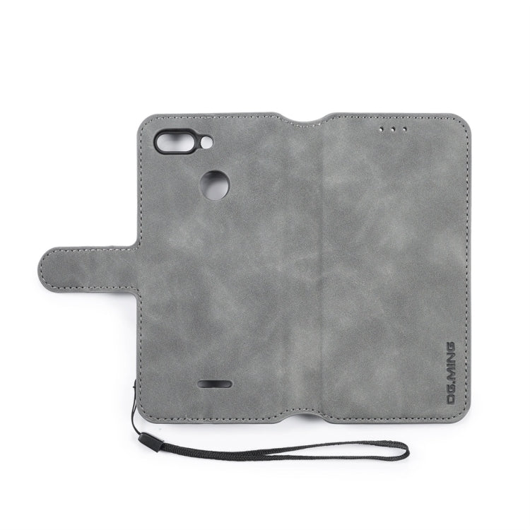 DG.MING Retro Oil Side Horizontal Flip Case for Xiaomi Redmi 6, with Holder & Card Slots & Wallet