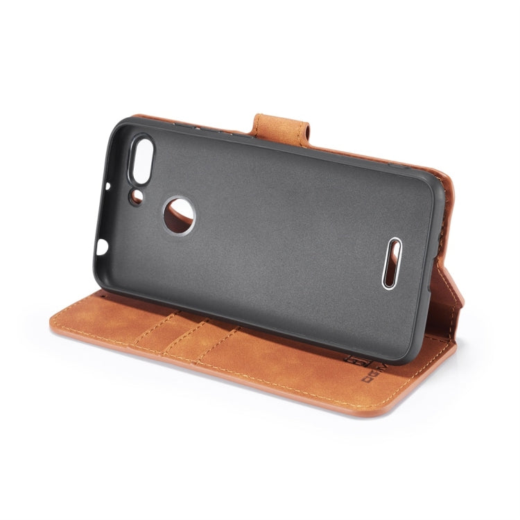 DG.MING Retro Oil Side Horizontal Flip Case for Xiaomi Redmi 6, with Holder & Card Slots & Wallet