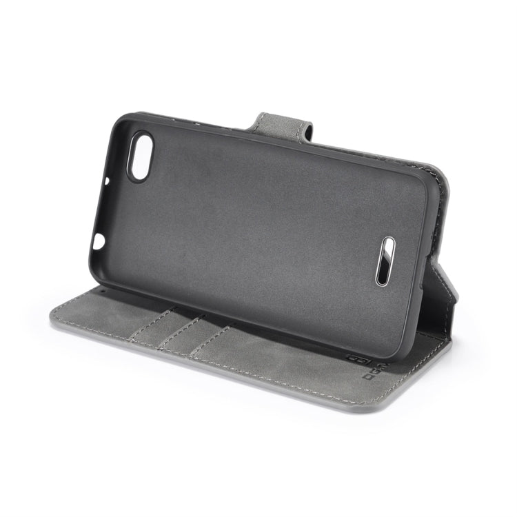 DG.MING Retro Oil Side Horizontal Flip Case for Xiaomi Redmi 6A, with Holder & Card Slots & Wallet