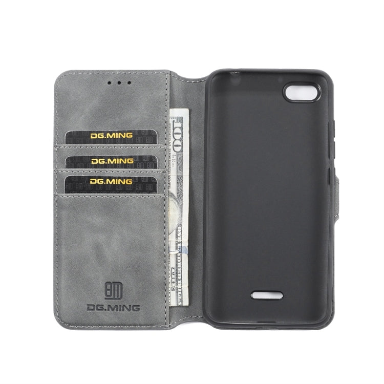 DG.MING Retro Oil Side Horizontal Flip Case for Xiaomi Redmi 6A, with Holder & Card Slots & Wallet