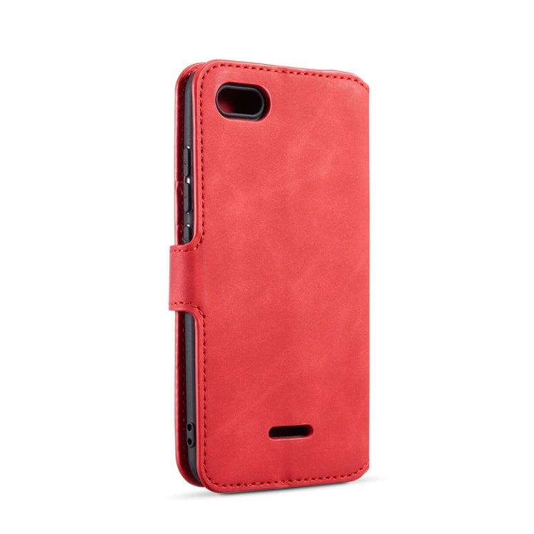 DG.MING Retro Oil Side Horizontal Flip Case for Xiaomi Redmi 6A, with Holder & Card Slots & Wallet