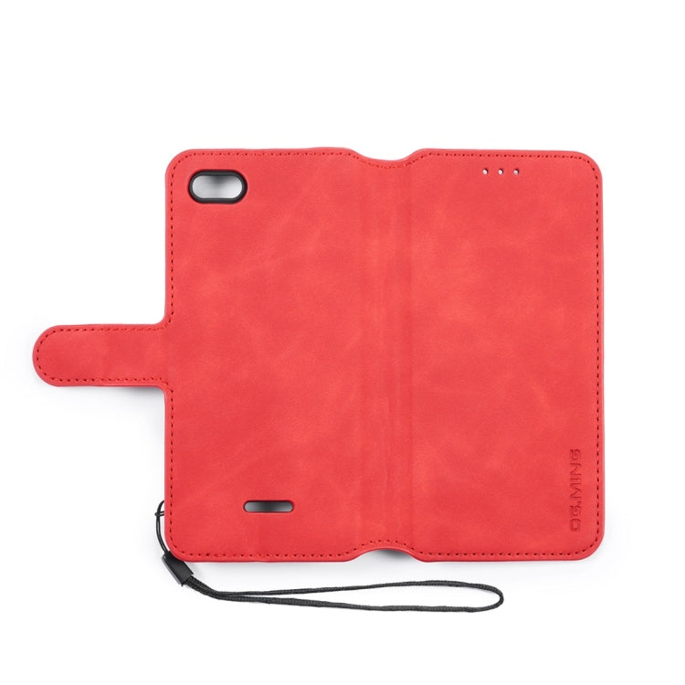 DG.MING Retro Oil Side Horizontal Flip Case for Xiaomi Redmi 6A, with Holder & Card Slots & Wallet