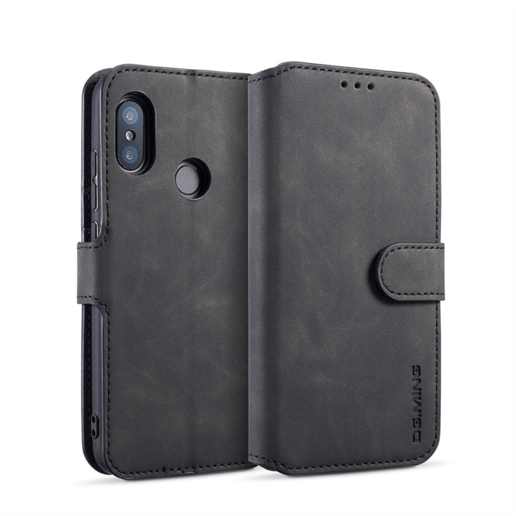 DG.MING Retro Oil Side Horizontal Flip Case for Xiaomi Redmi 6 Pro / MI A2 lite, with Holder & Card Slots & Wallet