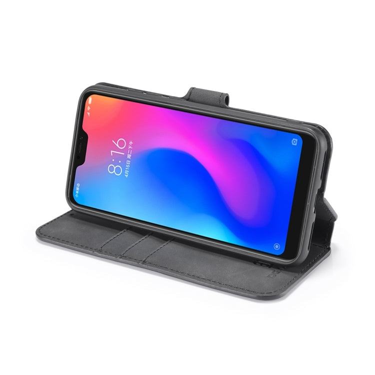 DG.MING Retro Oil Side Horizontal Flip Case for Xiaomi Redmi 6 Pro / MI A2 lite, with Holder & Card Slots & Wallet