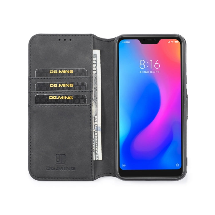 DG.MING Retro Oil Side Horizontal Flip Case for Xiaomi Redmi 6 Pro / MI A2 lite, with Holder & Card Slots & Wallet
