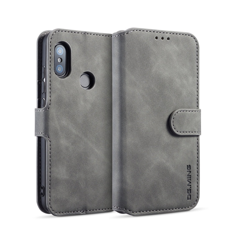 DG.MING Retro Oil Side Horizontal Flip Case for Xiaomi Redmi 6 Pro / MI A2 lite, with Holder & Card Slots & Wallet
