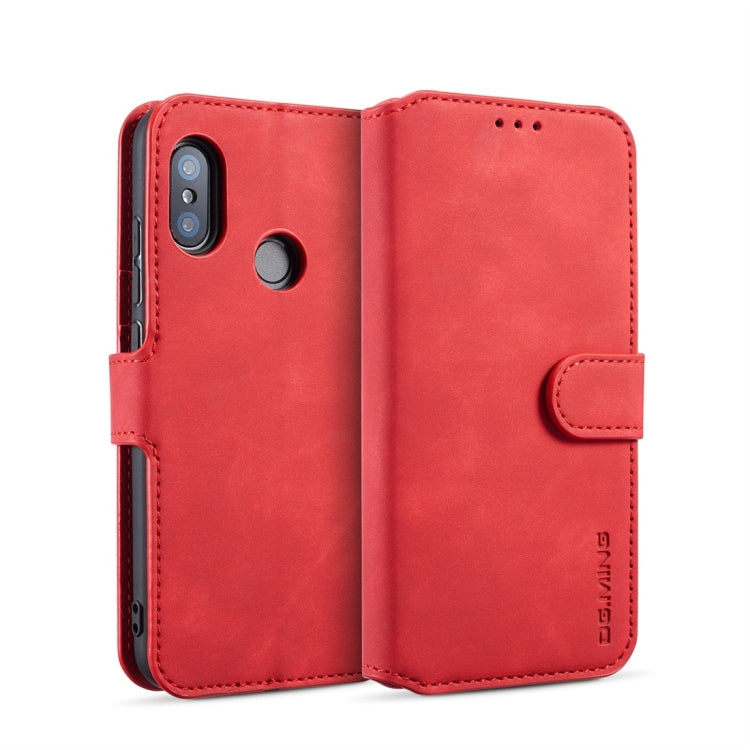 DG.MING Retro Oil Side Horizontal Flip Case for Xiaomi Redmi 6 Pro / MI A2 lite, with Holder & Card Slots & Wallet