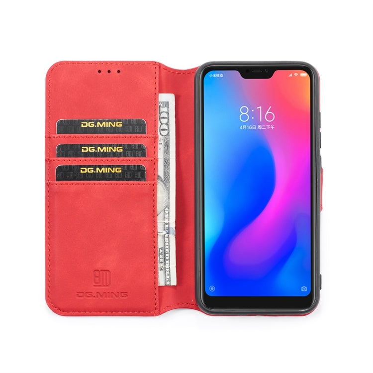 DG.MING Retro Oil Side Horizontal Flip Case for Xiaomi Redmi 6 Pro / MI A2 lite, with Holder & Card Slots & Wallet