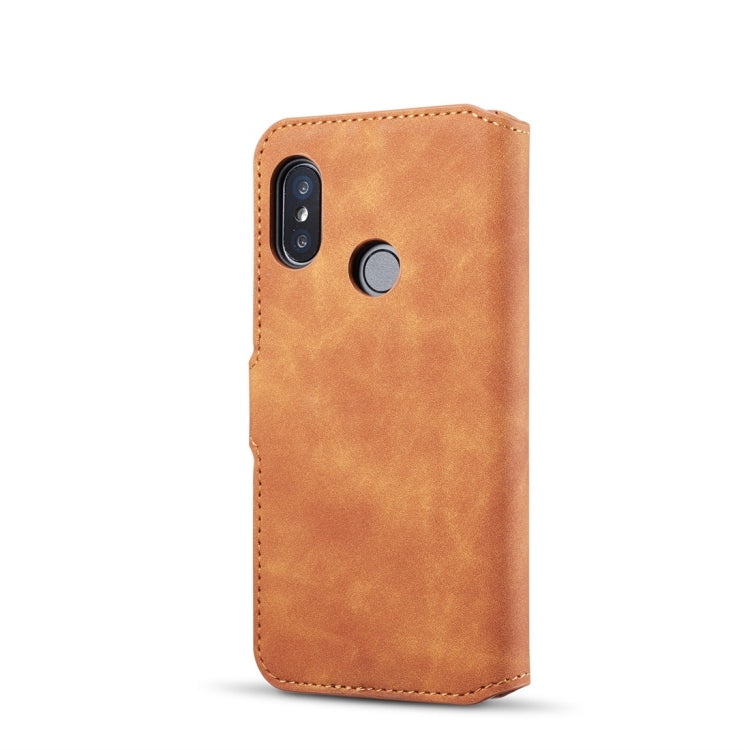DG.MING Retro Oil Side Horizontal Flip Case for Xiaomi Redmi 6 Pro / MI A2 lite, with Holder & Card Slots & Wallet
