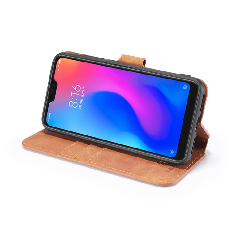 DG.MING Retro Oil Side Horizontal Flip Case for Xiaomi Redmi 6 Pro / MI A2 lite, with Holder & Card Slots & Wallet