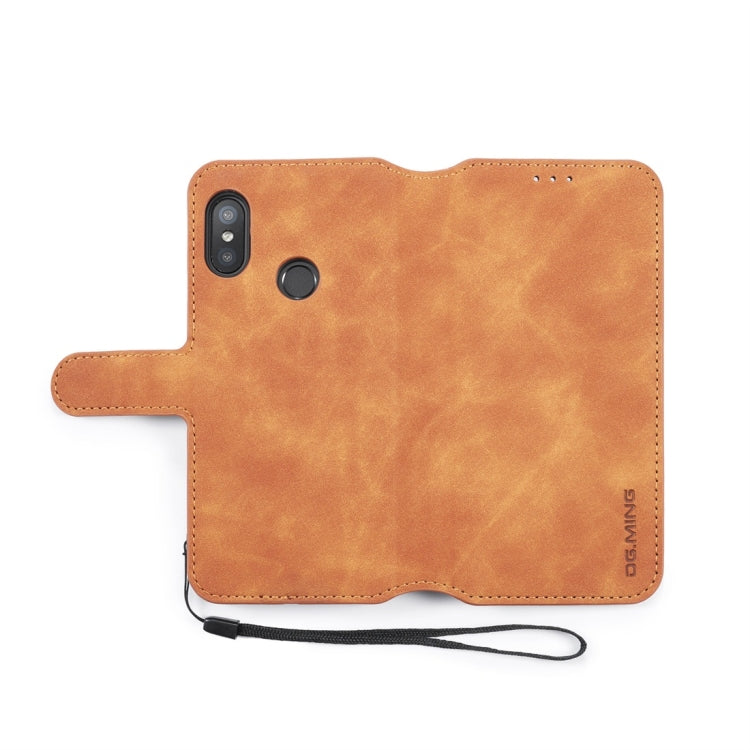 DG.MING Retro Oil Side Horizontal Flip Case for Xiaomi Redmi 6 Pro / MI A2 lite, with Holder & Card Slots & Wallet