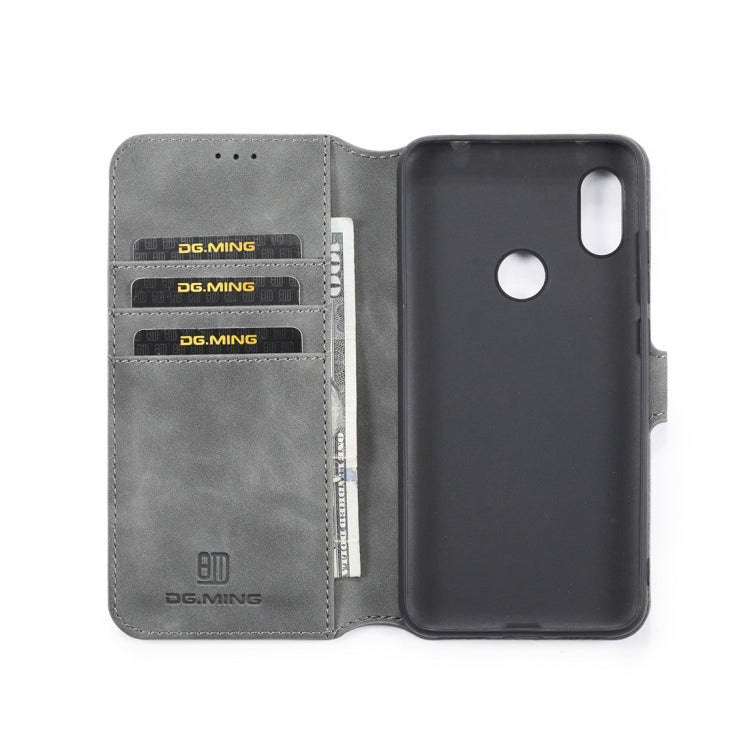 DG.MING Retro Oil Side Horizontal Flip Case for Xiaomi Redmi Note 6 Pro, with Holder & Card Slots & Wallet