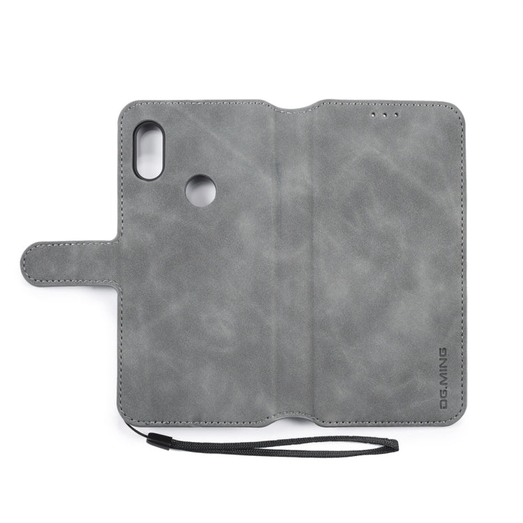 DG.MING Retro Oil Side Horizontal Flip Case for Xiaomi Redmi Note 6 Pro, with Holder & Card Slots & Wallet