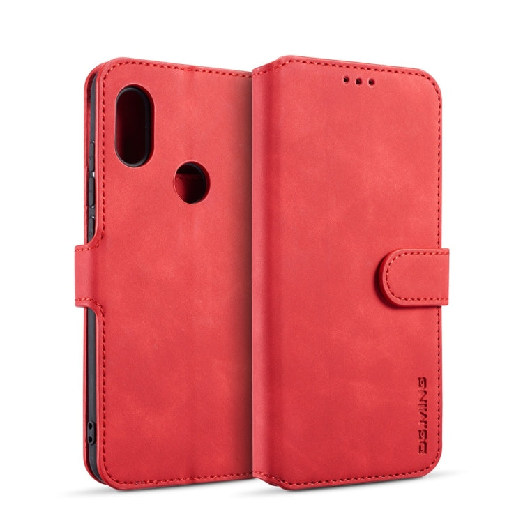 DG.MING Retro Oil Side Horizontal Flip Case for Xiaomi Redmi Note 6 Pro, with Holder & Card Slots & Wallet