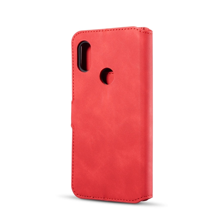 DG.MING Retro Oil Side Horizontal Flip Case for Xiaomi Redmi Note 6 Pro, with Holder & Card Slots & Wallet