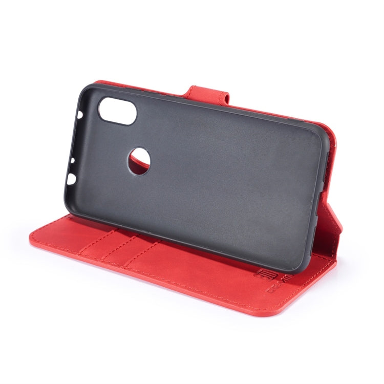 DG.MING Retro Oil Side Horizontal Flip Case for Xiaomi Redmi Note 6 Pro, with Holder & Card Slots & Wallet