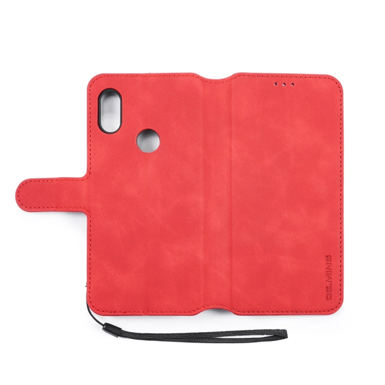 DG.MING Retro Oil Side Horizontal Flip Case for Xiaomi Redmi Note 6 Pro, with Holder & Card Slots & Wallet