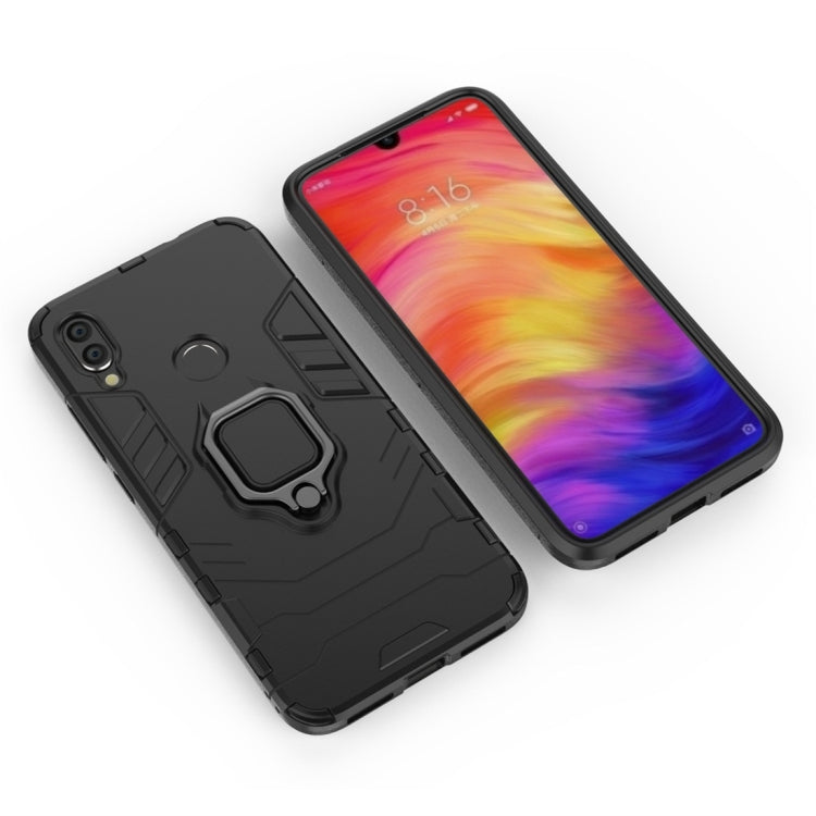 PC + TPU Shockproof Protective Case for Xiaomi Redmi Note 7, with Magnetic Ring Holder