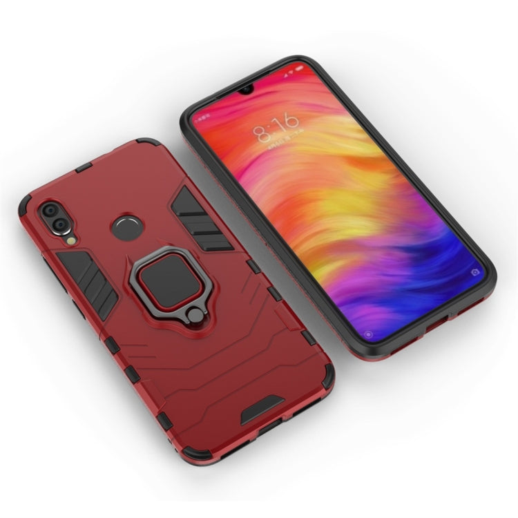 PC + TPU Shockproof Protective Case for Xiaomi Redmi Note 7, with Magnetic Ring Holder