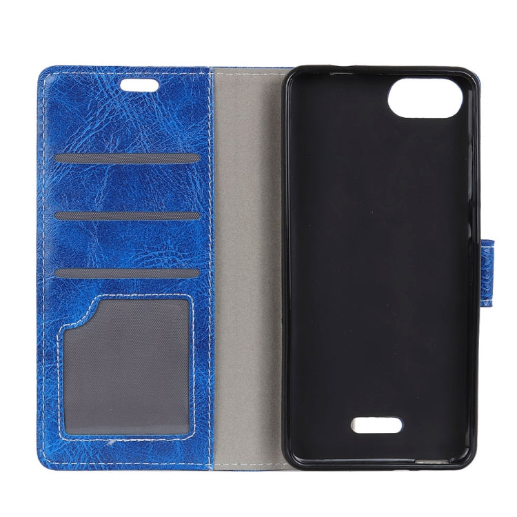 Retro Crazy Horse Texture Horizontal Flip Leather Case for Xiaomi Redmi 6A, with Holder & Card Slots & Photo Frame