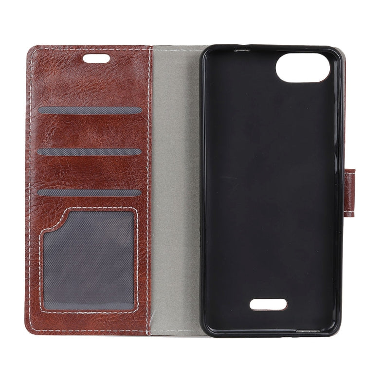 Retro Crazy Horse Texture Horizontal Flip Leather Case for Xiaomi Redmi 6A, with Holder & Card Slots & Photo Frame