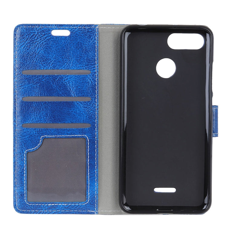 Retro Crazy Horse Texture Horizontal Flip Leather Case for Xiaomi Redmi 6, with Holder & Card Slots & Photo Frame