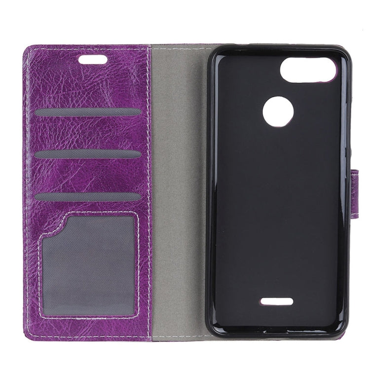 Retro Crazy Horse Texture Horizontal Flip Leather Case for Xiaomi Redmi 6, with Holder & Card Slots & Photo Frame