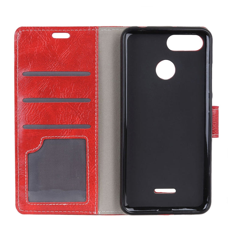 Retro Crazy Horse Texture Horizontal Flip Leather Case for Xiaomi Redmi 6, with Holder & Card Slots & Photo Frame