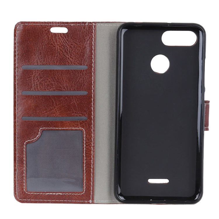 Retro Crazy Horse Texture Horizontal Flip Leather Case for Xiaomi Redmi 6, with Holder & Card Slots & Photo Frame
