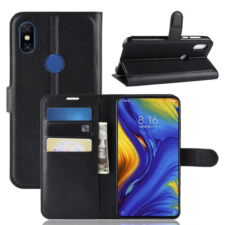 Litchi Texture Horizontal Flip Leather Case for Xiaomi Mi Mix 3, with Wallet & Holder & Card Slots