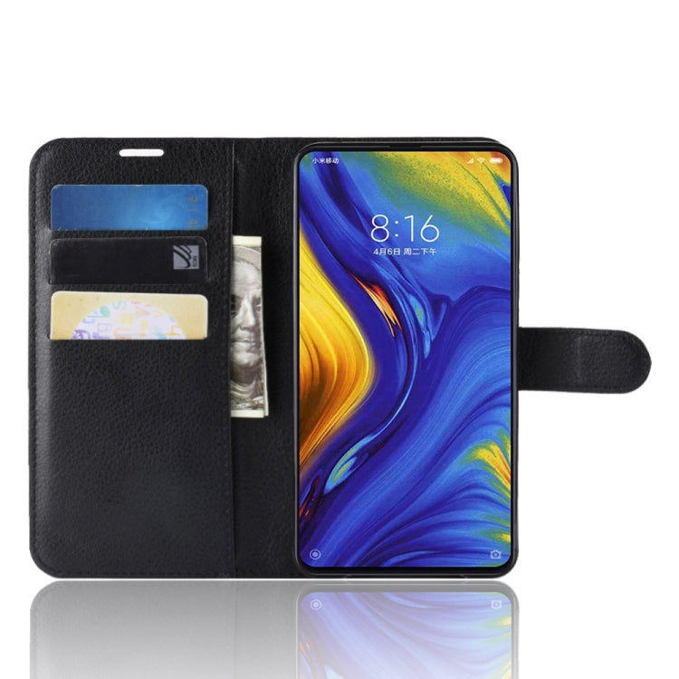 Litchi Texture Horizontal Flip Leather Case for Xiaomi Mi Mix 3, with Wallet & Holder & Card Slots