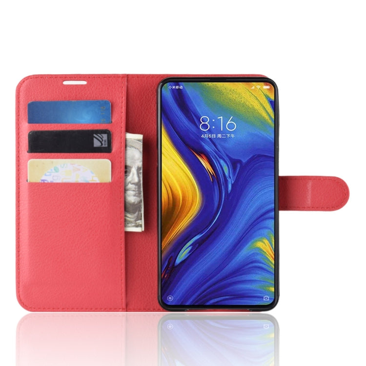 Litchi Texture Horizontal Flip Leather Case for Xiaomi Mi Mix 3, with Wallet & Holder & Card Slots