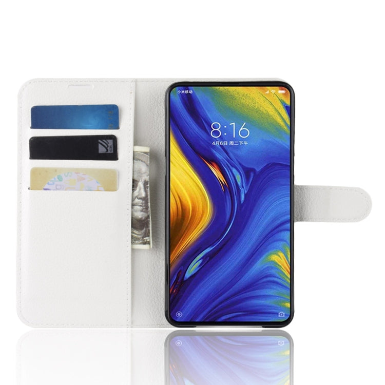 Litchi Texture Horizontal Flip Leather Case for Xiaomi Mi Mix 3, with Wallet & Holder & Card Slots