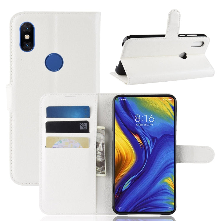 Litchi Texture Horizontal Flip Leather Case for Xiaomi Mi Mix 3, with Wallet & Holder & Card Slots