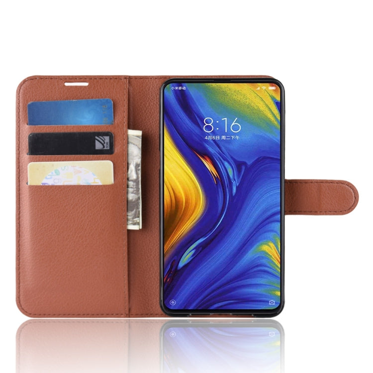 Litchi Texture Horizontal Flip Leather Case for Xiaomi Mi Mix 3, with Wallet & Holder & Card Slots