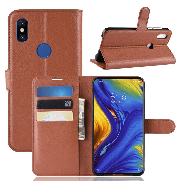 Litchi Texture Horizontal Flip Leather Case for Xiaomi Mi Mix 3, with Wallet & Holder & Card Slots