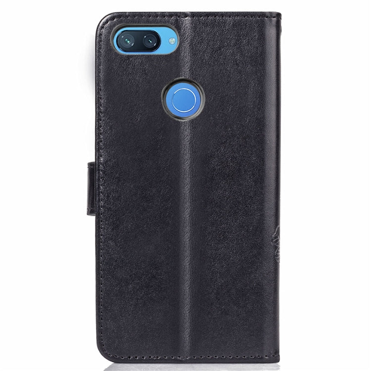 Lucky Clover Pressed Flowers Pattern Leather Case for Xiaomi Mi 8 Lite, with Holder & Card Slots & Wallet & Hand Strap