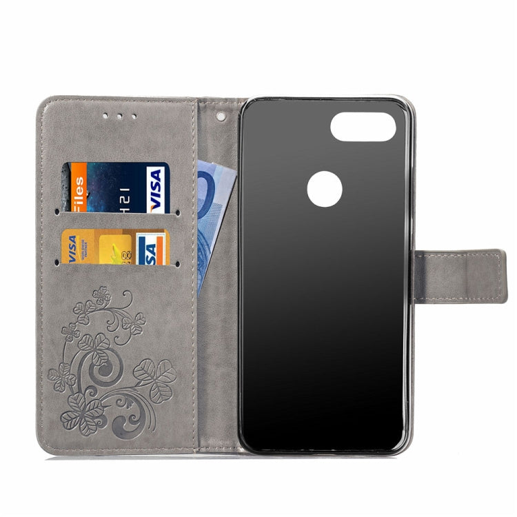 Lucky Clover Pressed Flowers Pattern Leather Case for Xiaomi Mi 8 Lite, with Holder & Card Slots & Wallet & Hand Strap