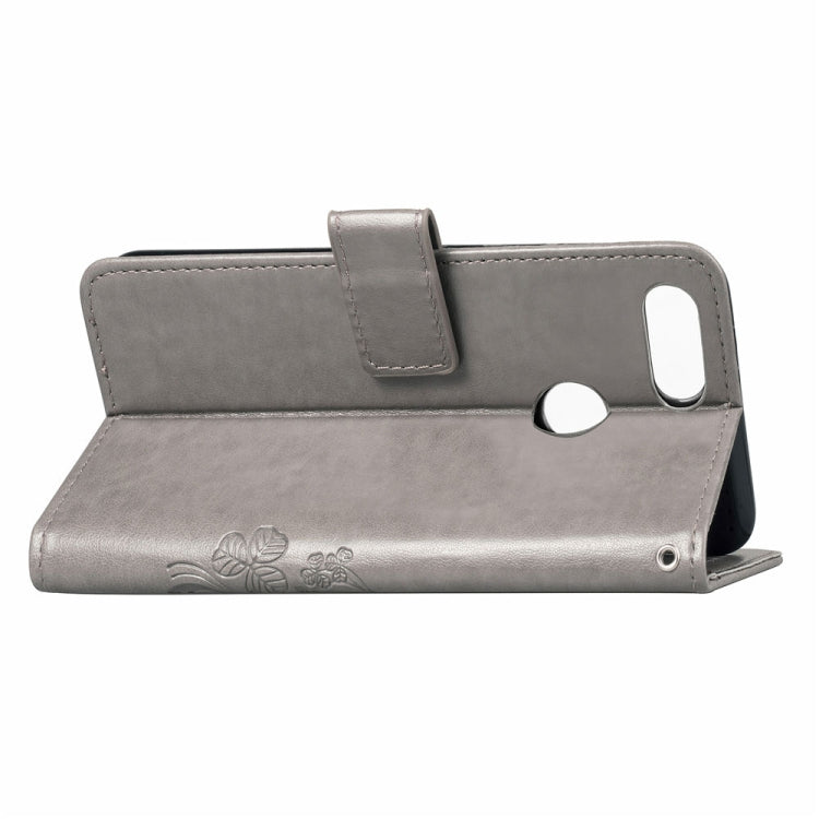 Lucky Clover Pressed Flowers Pattern Leather Case for Xiaomi Mi 8 Lite, with Holder & Card Slots & Wallet & Hand Strap