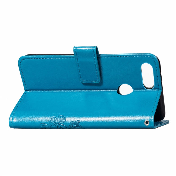 Lucky Clover Pressed Flowers Pattern Leather Case for Xiaomi Mi 8 Lite, with Holder & Card Slots & Wallet & Hand Strap