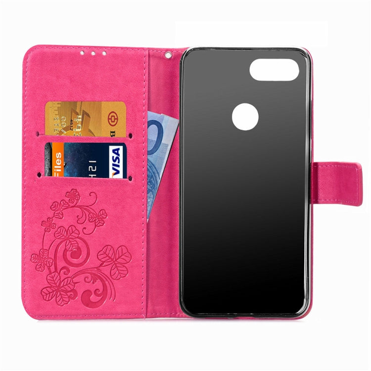 Lucky Clover Pressed Flowers Pattern Leather Case for Xiaomi Mi 8 Lite, with Holder & Card Slots & Wallet & Hand Strap