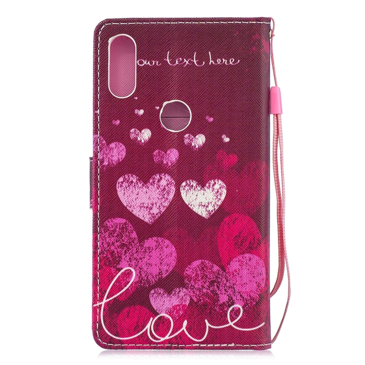 Letter and Heart Pattern Horizontal Flip Leather Case for Xiaomi Mi Play, with Holder & Card Slots & Wallet