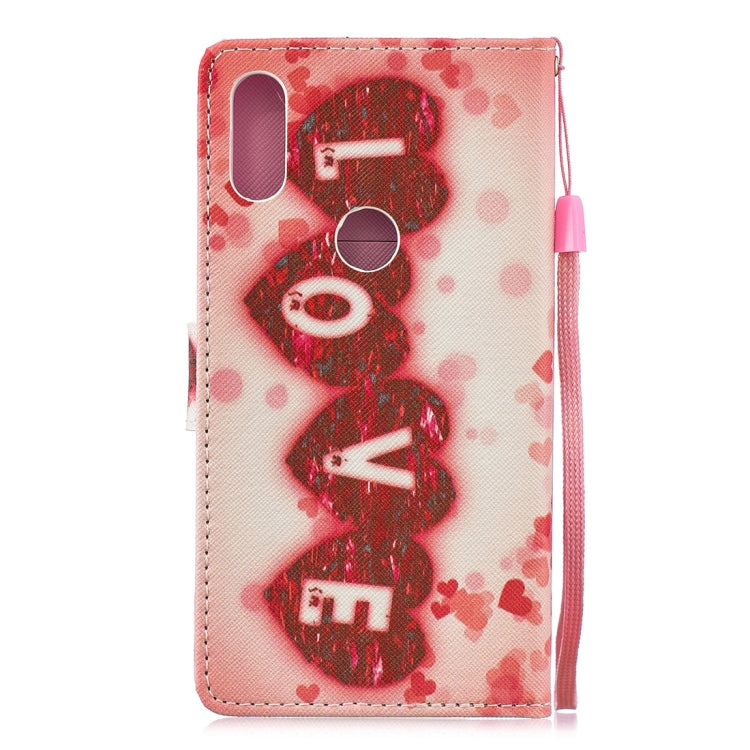 Love Pattern Horizontal Flip Leather Case for Xiaomi Mi Play, with Holder & Card Slots & Wallet