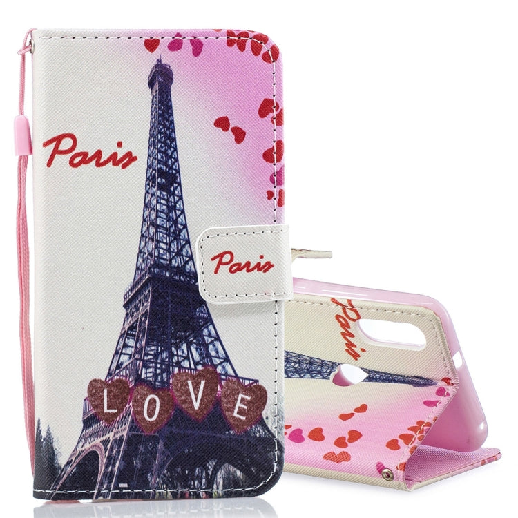 Love Tower Pattern Horizontal Flip Leather Case for Xiaomi Mi Play, with Holder & Card Slots & Wallet