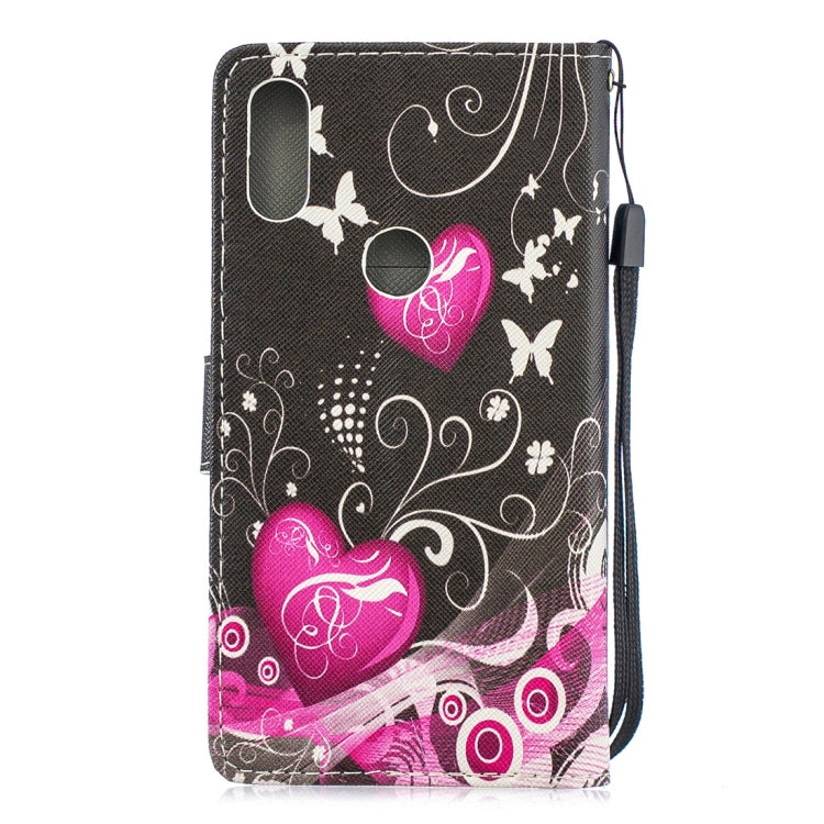 Peach Heart Pattern Horizontal Flip Leather Case for Xiaomi Mi Play, with Holder & Card Slots & Wallet