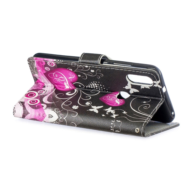 Peach Heart Pattern Horizontal Flip Leather Case for Xiaomi Mi Play, with Holder & Card Slots & Wallet