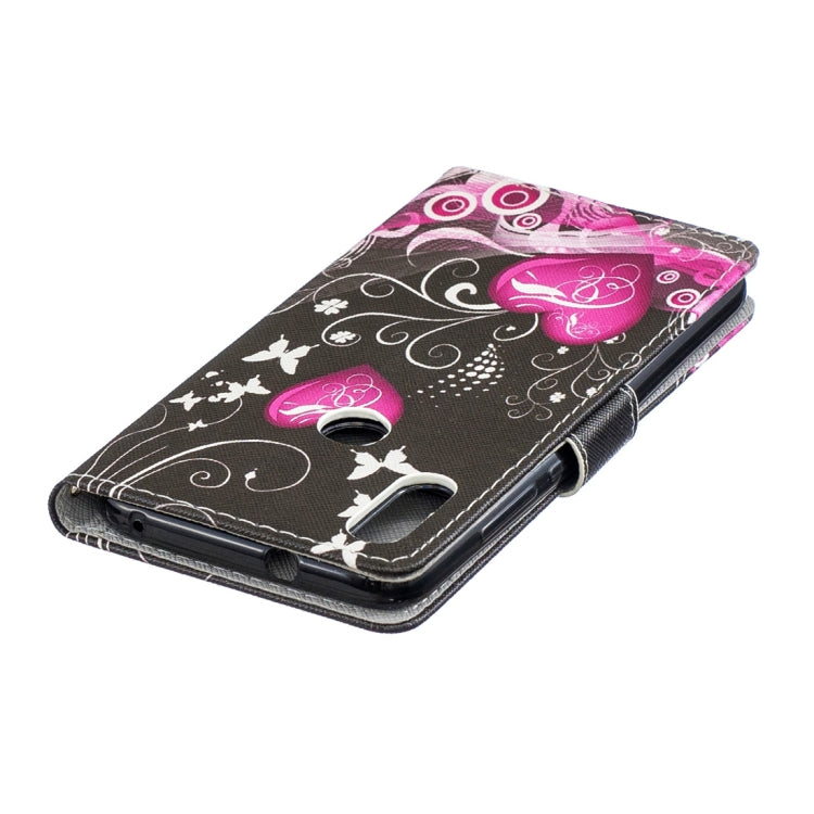 Peach Heart Pattern Horizontal Flip Leather Case for Xiaomi Mi Play, with Holder & Card Slots & Wallet