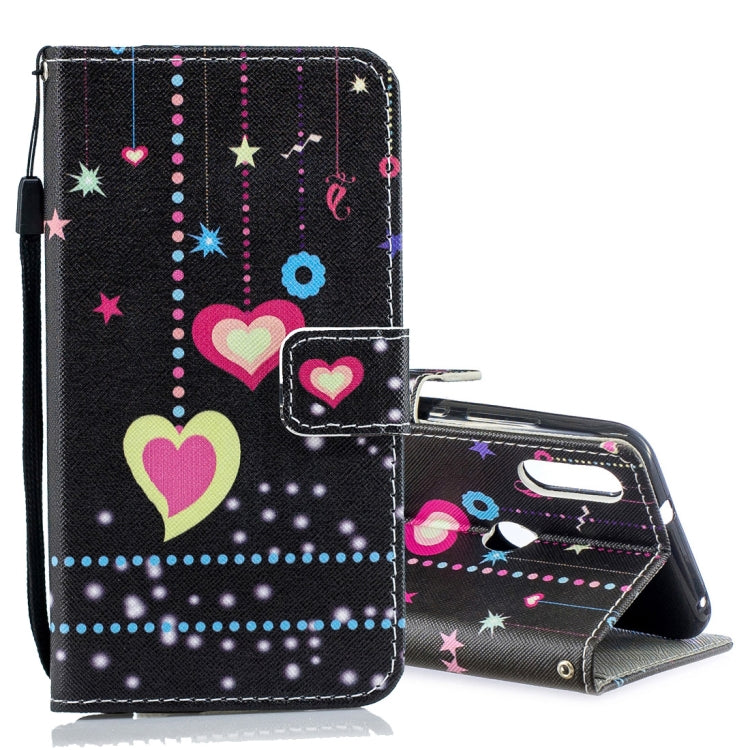 Colored Heart Pattern Horizontal Flip Leather Case for Xiaomi Mi Play, with Holder & Card Slots & Wallet
