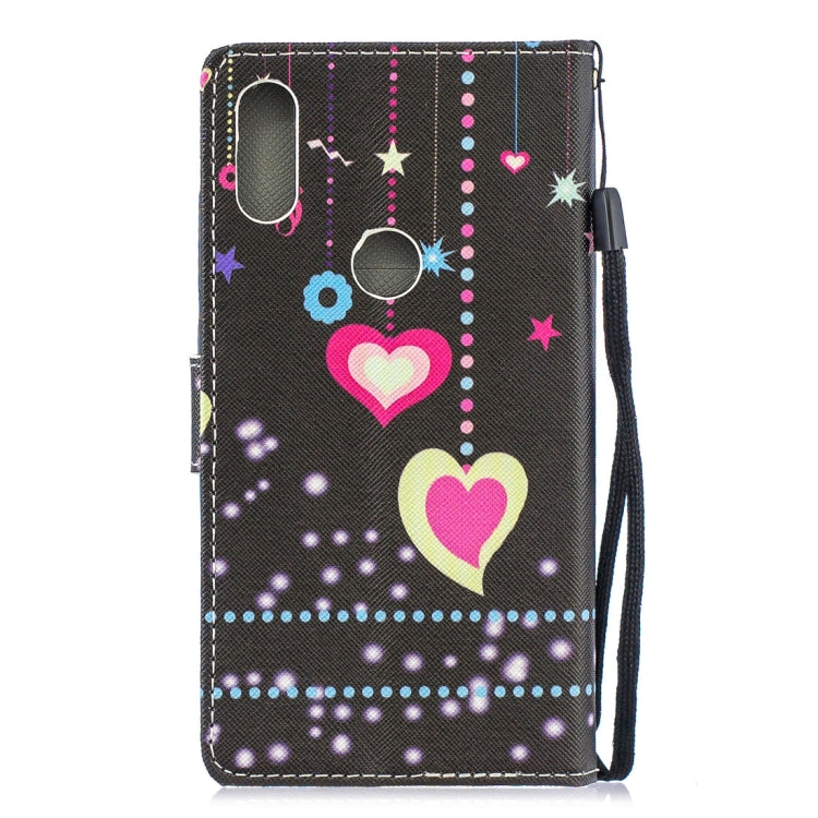 Colored Heart Pattern Horizontal Flip Leather Case for Xiaomi Mi Play, with Holder & Card Slots & Wallet